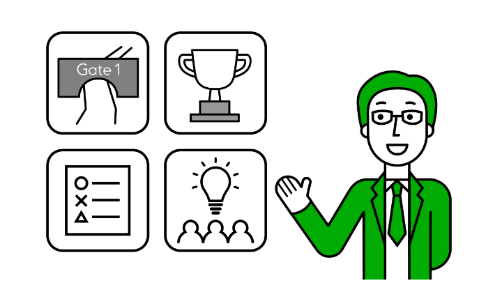 新規事業育成パッケージ（事務局向け）のイラスト