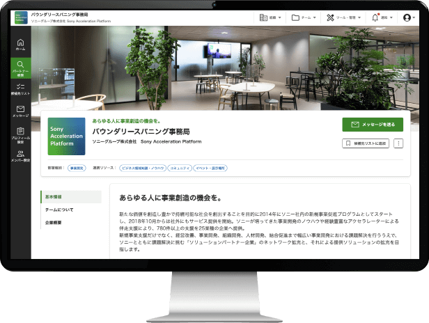 Boundary Spanning Serviceをモニターに表示しているイメージ画像